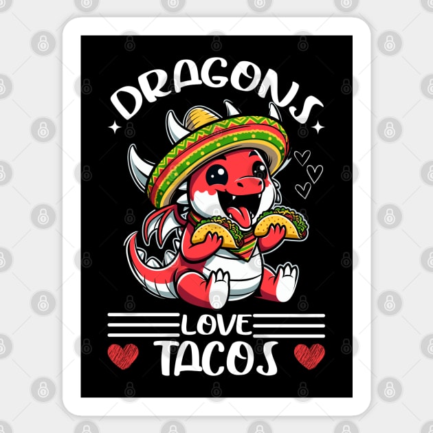 Dragons Love Tacos Sticker by JessArty